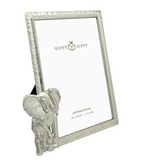 Modern Silver Thin Boarder Elephant Photo Frame / 4×6 In | For Vertical 4″X6″