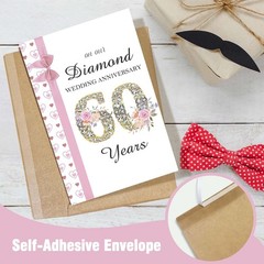 60th Wedding Anniversary Card, Diamond Anniversary Card for Husband Wife, 60 …
