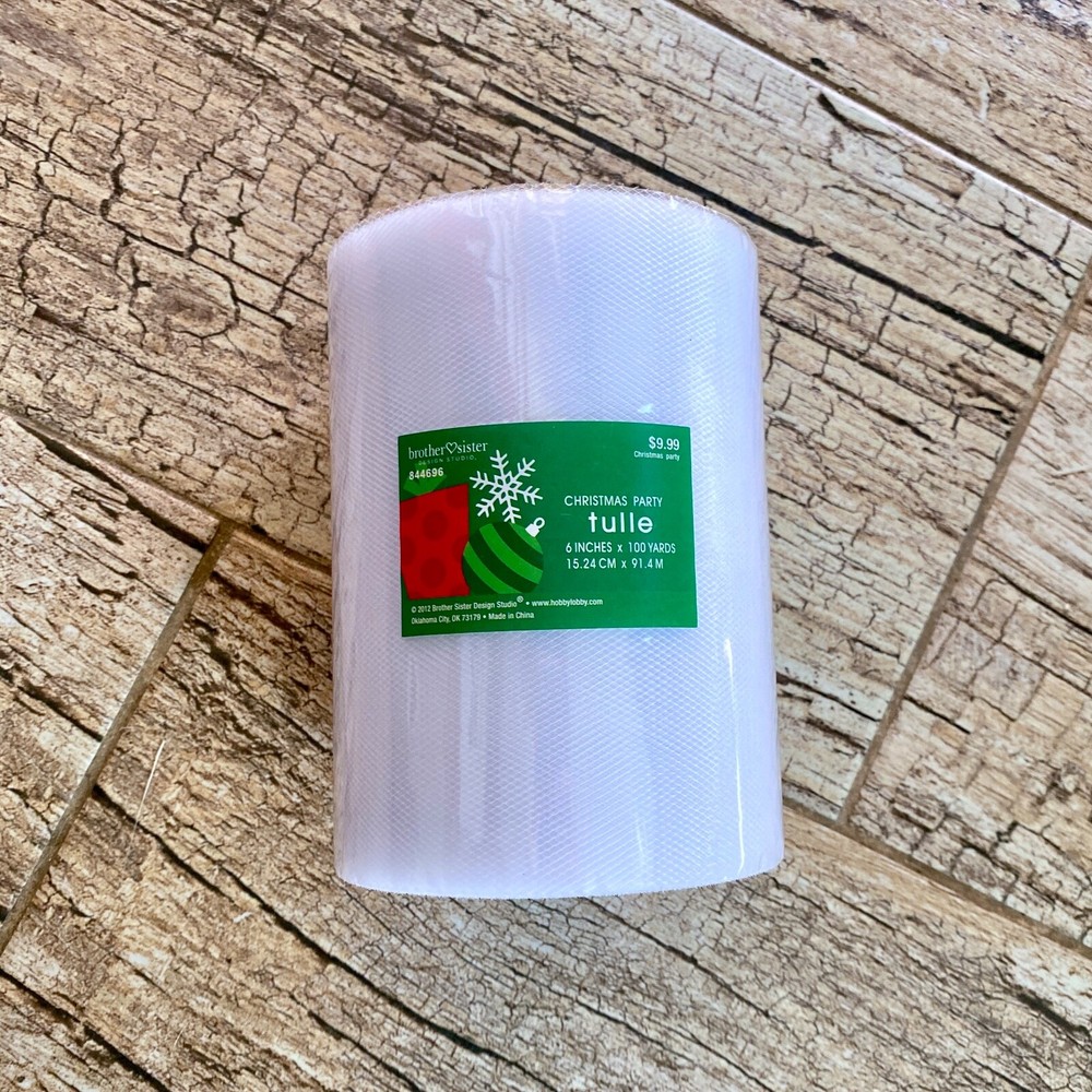 Roll of White Tulle – Unused – 6 inches x 100 yards