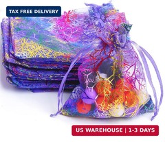 Marrywindix 100pcs Organza Drawstring Pouches Jewelry bags, Candy Pouch Chocorat