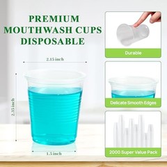 2000 Pack 3 OZ Cold Clear Small Plastic Cups, 3 Ounce 3oz-2000pack-clear-cups