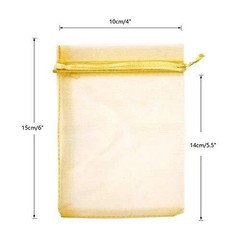 Organza Bags 4×6 Inches, 100PCS Gold Organza 1 Count (Pack of 100) Gold-4×6