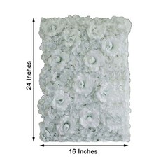 4 White Roses and Hydrangea Flowers Mat Wall Backdrop Panels Wedding Decorations