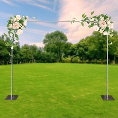 Greenery Stand Silver Heavy?Duty?Backdrop?Stand Easy?to?Install for Beach?&?Lawn