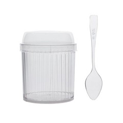 24 CLEAR Ribbed Plastic Fruit Dessert Cups 5 oz with Lids and Spoons Wedding