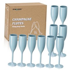 Acrylic Champagne Flutes Toasting Glasses Unbreakable Mimosa Bar 10 Blue
