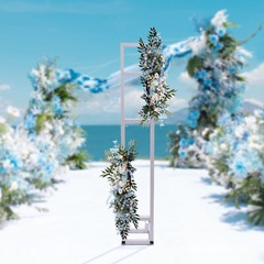 Wedding Arch Backdrop Stand White Iron Freestanding Foldable 2m Adjustable
