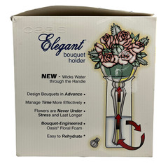 Oasis Elegant Bouquet Holder Metallic Twist Silver Set of 4 NOS *READ*