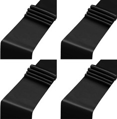 4x Table Runner 12″ x 108» Black Satin Bright Silk Smooth Wedding Party Banquet