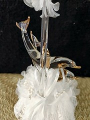 Beautiful Unique Glass Dolphin Wedding Cake Topper