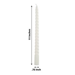 Taper Candles 12 Unscented White 11 in Long Spiral Premium Wax 11″,