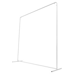Wedding Arch Backdrop Stand Square Balloon Metal Frame w/White Cloth Cover