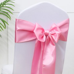 Pack of 50 Satin Chair Sashes Bows tie Ribbon 7×108 inches for Wedding Party