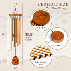 Wedding Engagement Gifts for Couples, Mr and Mrs Gift Windchimes, Gift for Newly