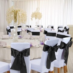 Chair Sashes 10 Pcs, Satin Ribbon Bows For Banquet Birthday Events, Black
