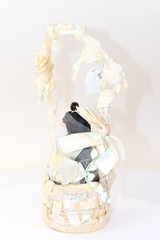 VTG RETCO 1965 Wedding Cake Topper Bride Groom Arch Mid Century 10 Inch