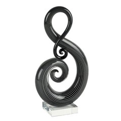 Elegant and Modern Murano Style Centerpiece Black and White Note, 12 Inches