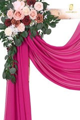 Wedding Arch Draping Fabric,4 Panels 28″ x20ft Fuchsia Wedding Arch Drapes fo…