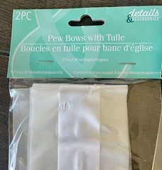 Pew Bows With Tulle White 77″ Lot 3 New 2 PC In Packs Wedding Party Decor