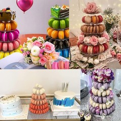 6 Tiers Round Macaron Tower Stand Plastic Transparent Cake Stand Macaron Disp…