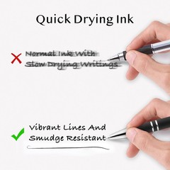 LINFANC 12 Pack Ballpoint Pen with Stylus Tip, 1.0 mm Black Ink Smooth Writin…