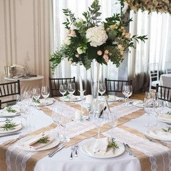 Chumia 12 Pcs 12 x 108 Inch Wedding Burlap Table Runners with White Lace Rust…