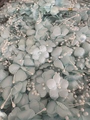 12 Light Blue Artificial Flower Spray Floral Pick Bridal Hair Piece Wedding