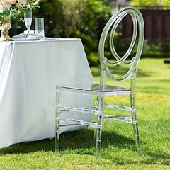 CLEAR Stackable Transparent Acrylic Chiavari CHAIR Armless Oval Back Party Event