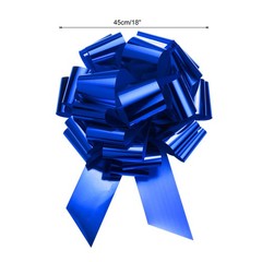 18 Inch Extra Giant Large Pull Bow Christmas Metallic Ribbon Blue