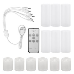 6PCS Rechargeable Flameless Flickering LED Candles Tea Lights with Timer Remote