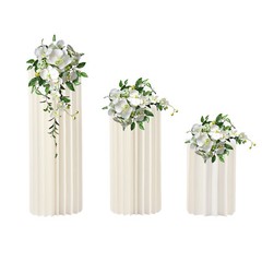 Set of 3 Elegant Bulk Weddings Decoration Table Cylinder Centerpiece Cake Stand