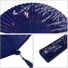 Bantoye 2 Pieces Handheld Fans, Silk Folding Fans with Bamboo Frames for…