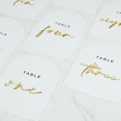 White Arched Wedding Table Numbers 1-10 with Stands, 5×7 Inch White Acrylic A…