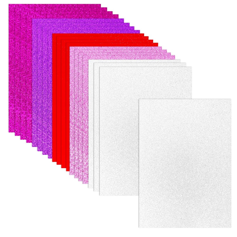 20 Sheets Valentine’s 8.5×11 inches, Silver / Red / Pink / Rose / Purple