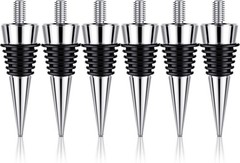 6 Pieces Metal Bottle Stopper 16 x 3/8 Blank Stainless Steel Silver/Black