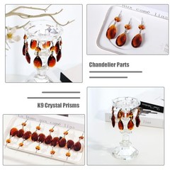 10pcs Crystal Prisms Chandelier Ornament Pendants Rainbow Maker 38mm Drop Amber