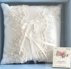 Ring Bearer Pillow His & Hers Lace, Beads, Ribbons By Studio Hobby Lobby NEW