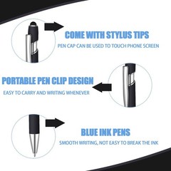 50 Pcs Black Inkling Ballpoint Pen with Stylus 2 in 1 Ballpoint Pen for Touch…