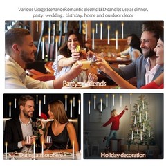 20 Pcs Magic LED Hanging Candles with Wand – Flameless Floating – White – 20pcs