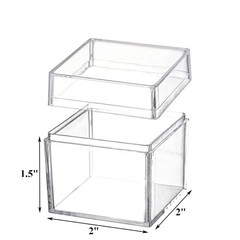 Acrylic Clear Square Gift Candy Treat Boxes with Lids 36 Pack Plastic Storage