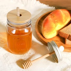 16oz Glass Honey Jar with Dippers Stick Set,Honey Pot honey jar 1pcs