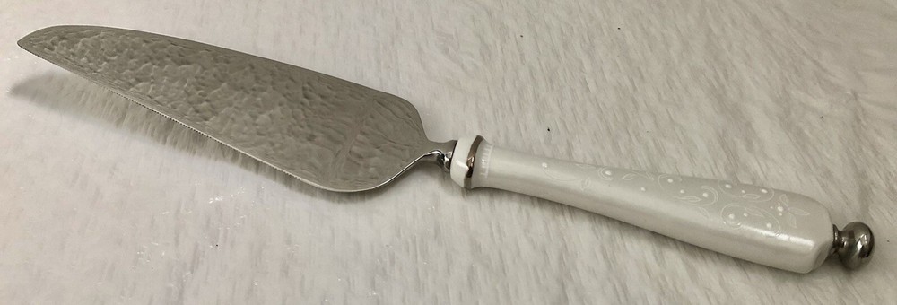 NEW LENOX WEDDING PROMISES CAKE SERVER OPAL INNOCENCE STAINLESS STEEL BLADE￼