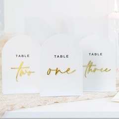 White Arched Wedding Table Numbers 1-10 with Stands, 5×7 Inch White Acrylic A…