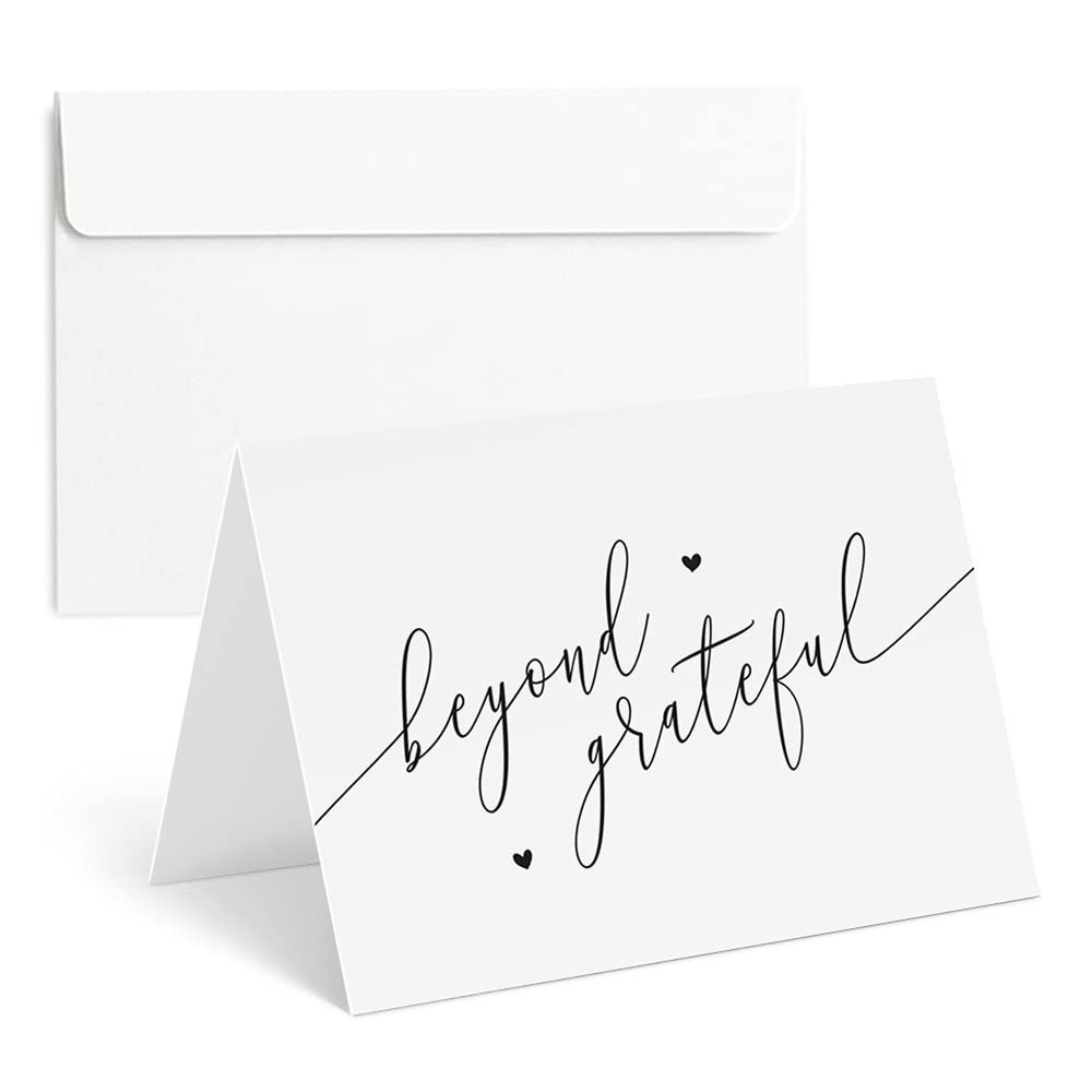 Thank You Cards with Envelopes – 25 Pre-Scored Thank You Note Cards for a Sim…