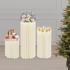 3pcs Cardboard Centerpiece Display for Wedding Party Garden Cylinder Flowers Sta