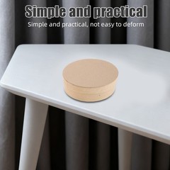 4pcs Round Kraft Paper Box Crafts Paper Containers with Lids Empty Nesting