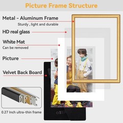 Picture Frames, Display Photos 4×6 with Mat or 5×7 Without Mat. It Can be Hun…