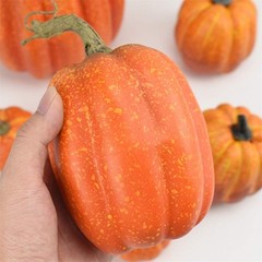 Orange Artificial Pumpkins Set,7Pcs Foam Decor Orange,