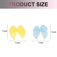 100 x Mini Ribbon Bows 1″ Mini Fabric Satin Ribbon Flower Bows Blue & Yellow