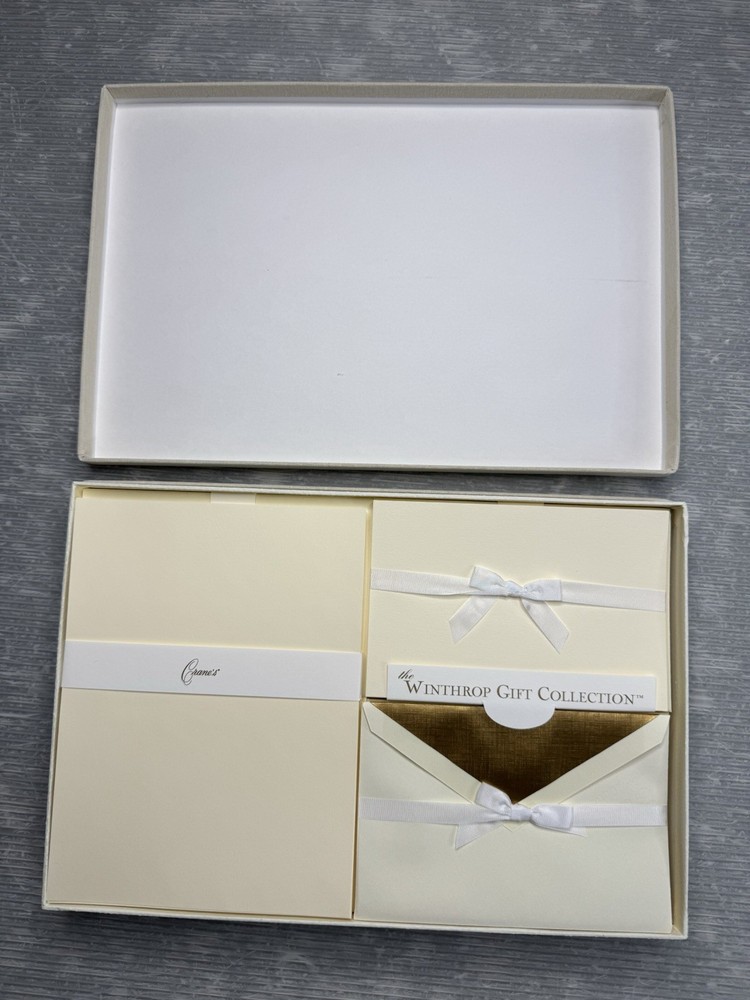 CRANE’S Winthrop Gift Stationery Set / 40 Half Sheets / 40 Cards / 60 envelopes